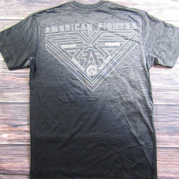 American Fighter Gray Black Training Gym UFC MMA T Tee Shirt - Picture 1 of 7